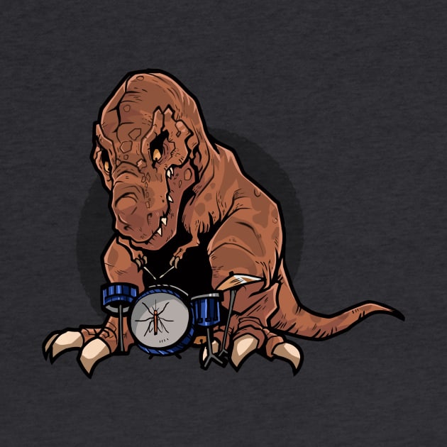 T-Rex Playing the Drums by Oobydoobs